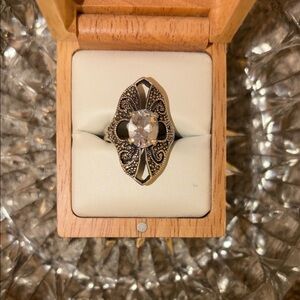 Vintage-Inspired Silver and Gold Women's Ring